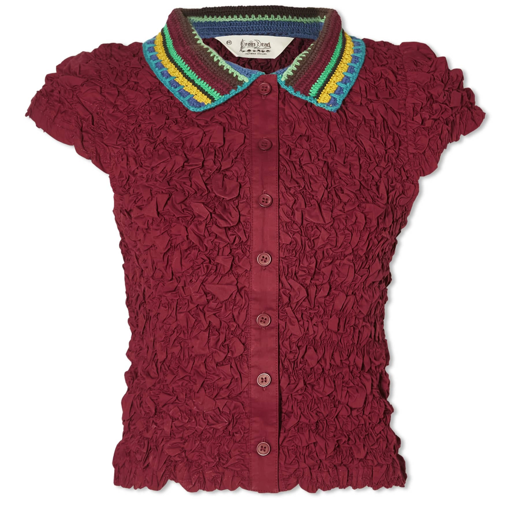 цена Рубашка Brain Dead Crochet Collar Kass, бордовый