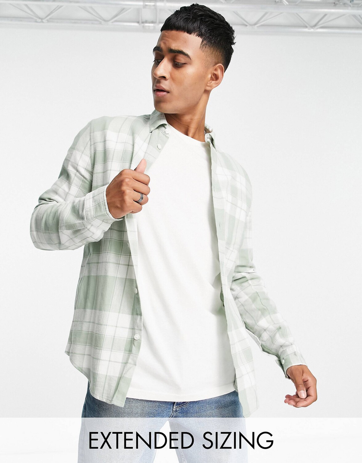 

Зеленая клетчатая рубашка ASOS DESIGN