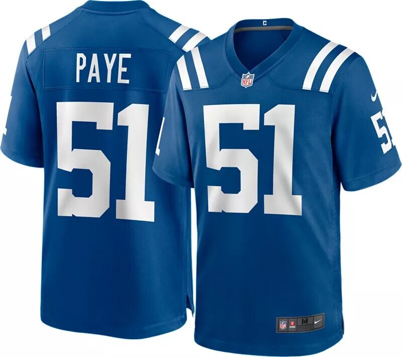 

Мужское джерси синего цвета Nike Indianapolis Colts Kwity Paye #51