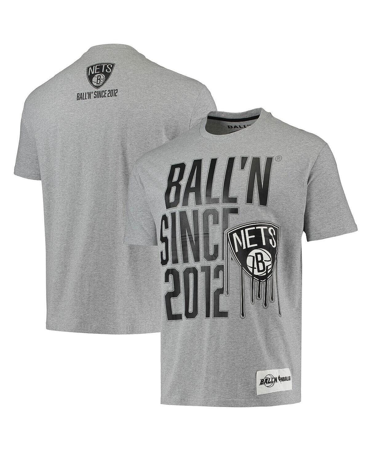 

Мужская футболка heather grey brooklyn nets с 2012 года BALL'N, мульти