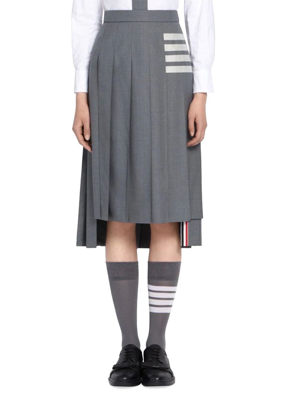 

Плиссированная юбка-миди со ступенчатым подолом Thom Browne