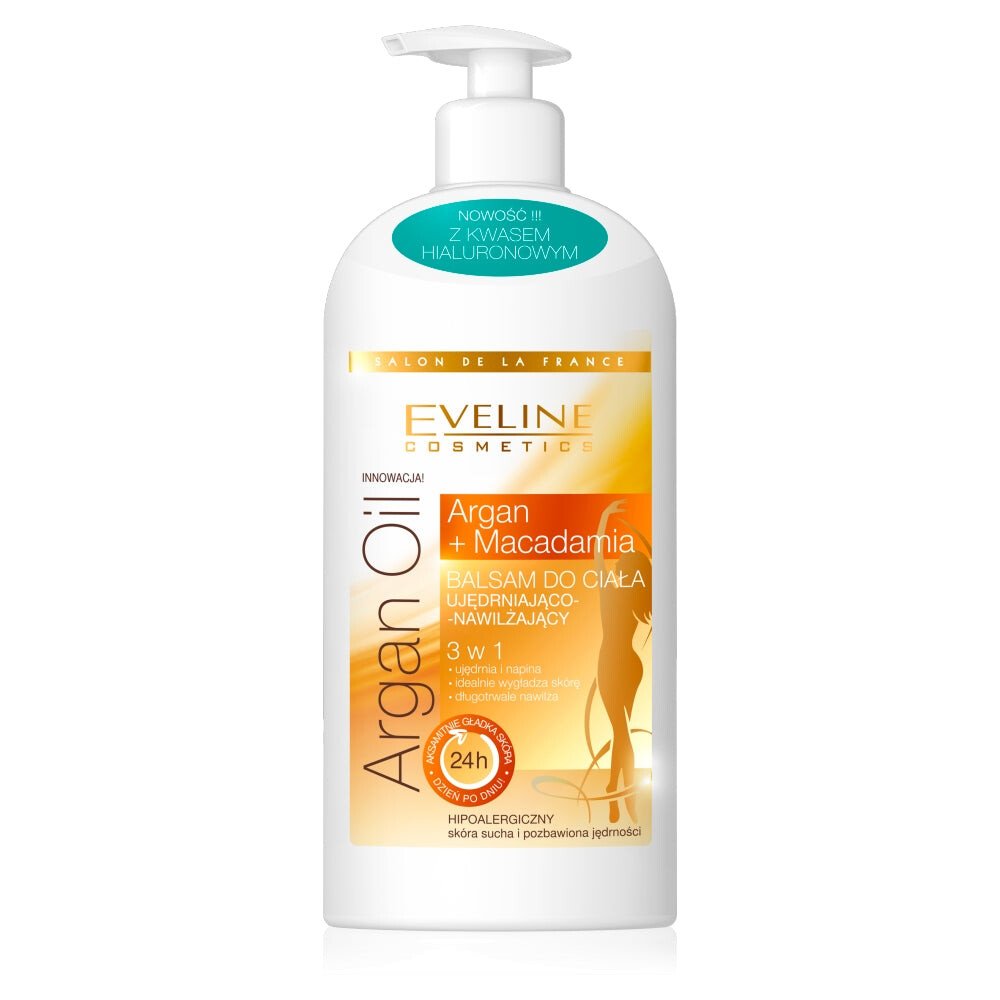 

Eveline Cosmetics Argan Oil Argan + Macadamia укрепляющий и увлажняющий бальзам для тела 3в1 350мл