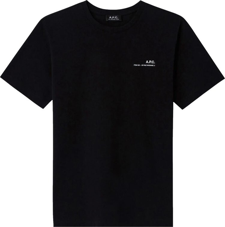 Футболка A.P.C. Item T-Shirt 'Black', черный