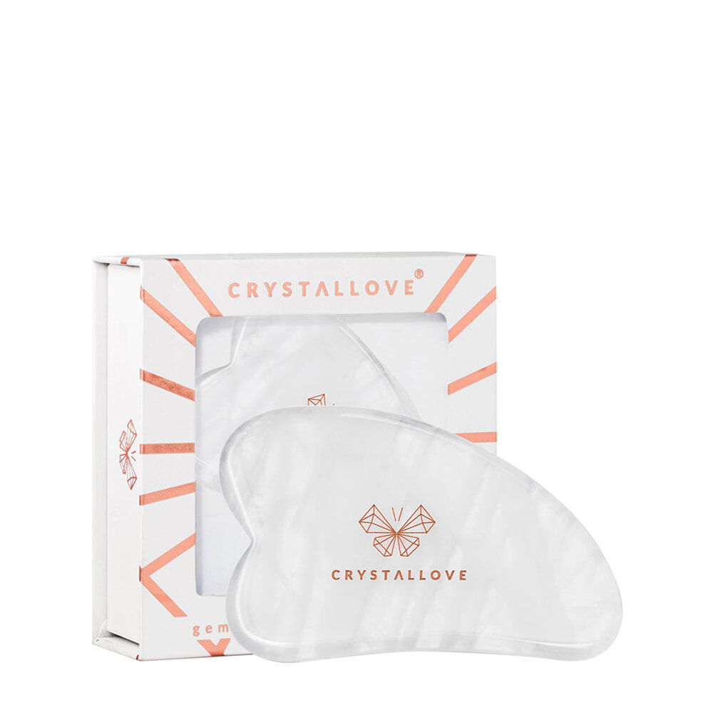Crystallove Crystal Collection Массажная пластина для лица гуаша из горного хрусталя, 1 шт.