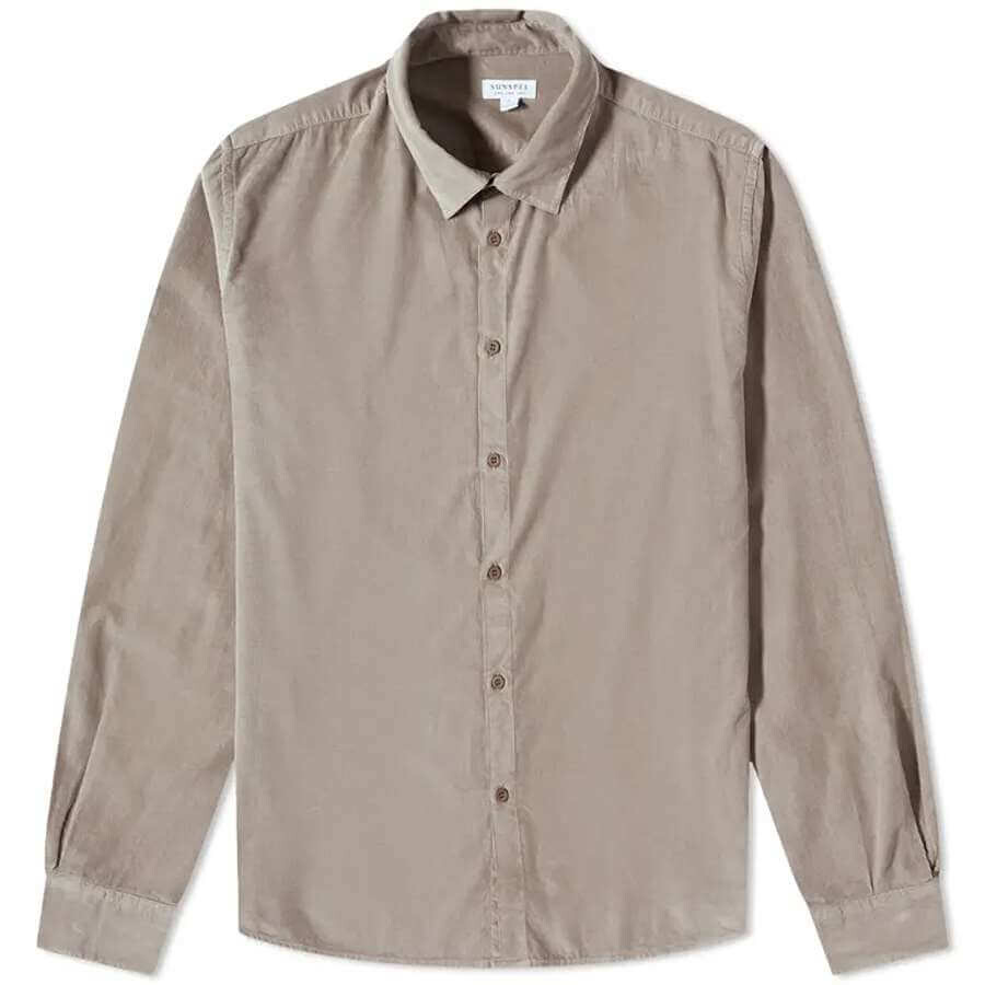 

Рубашка Sunspel Corduroy Button Down, светло-коричневый