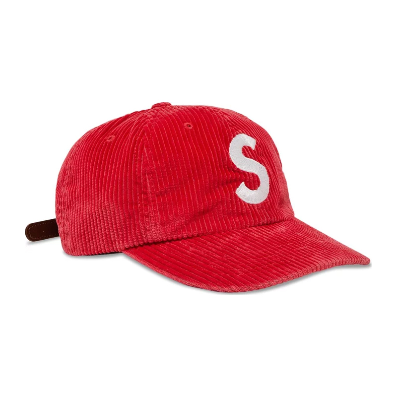 Бейсболка Supreme Corduroy S Logo 6-Panel, красный