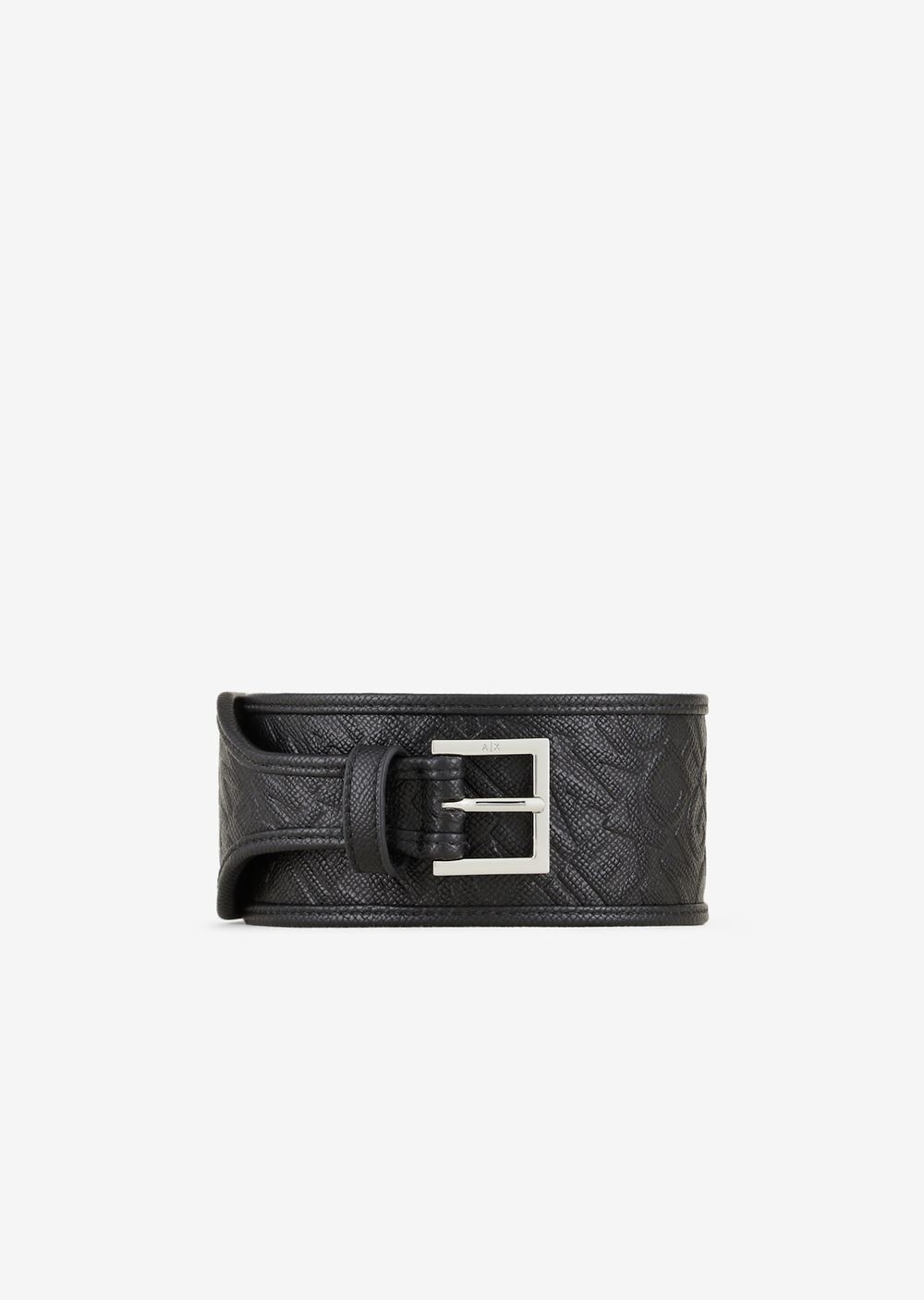 

Высокий ремень из экокожи с тисненым логотипом Armani Exchange, черный