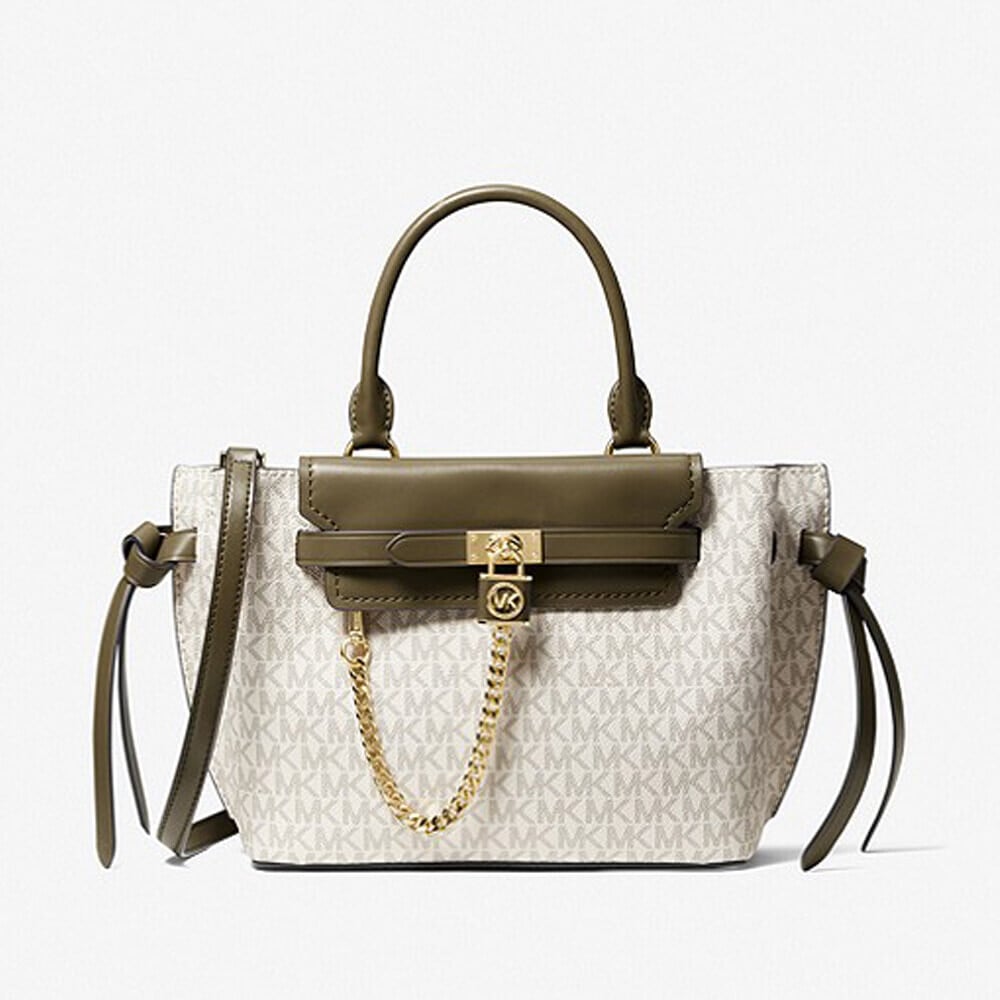 

Сумка Michael Michael Kors Hamilton Legacy Small Logo Belted, бежевый/оливковый