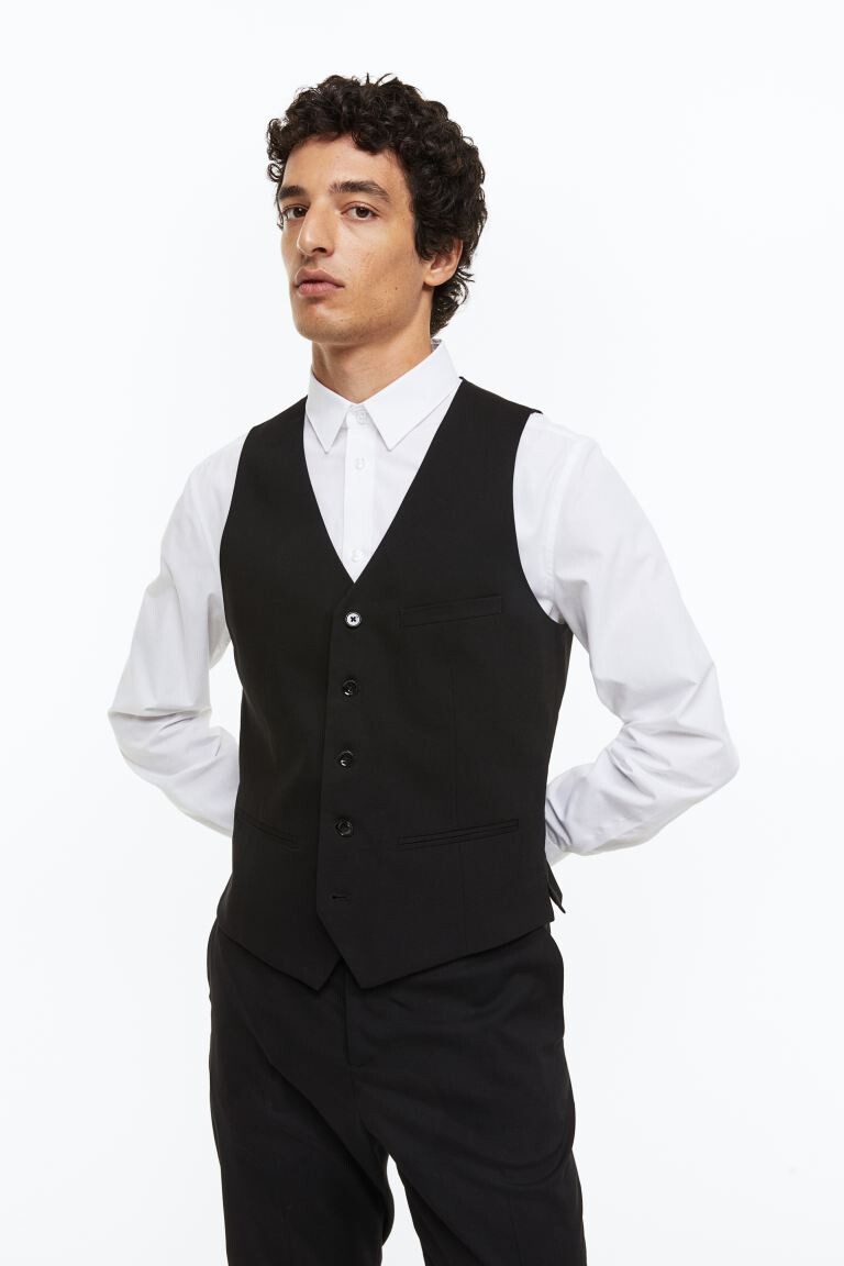 

Жилет Slim Fit H&M, черный