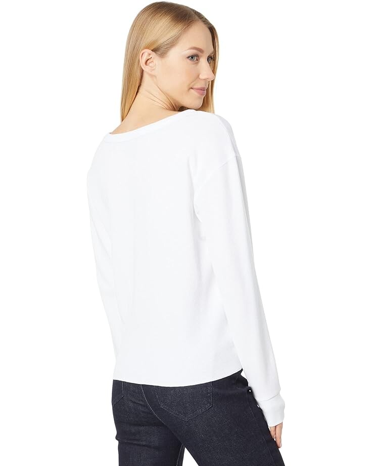 

Топ U.S. POLO ASSN. Long Sleeve Solid Crop Thermal Henley Top, белый