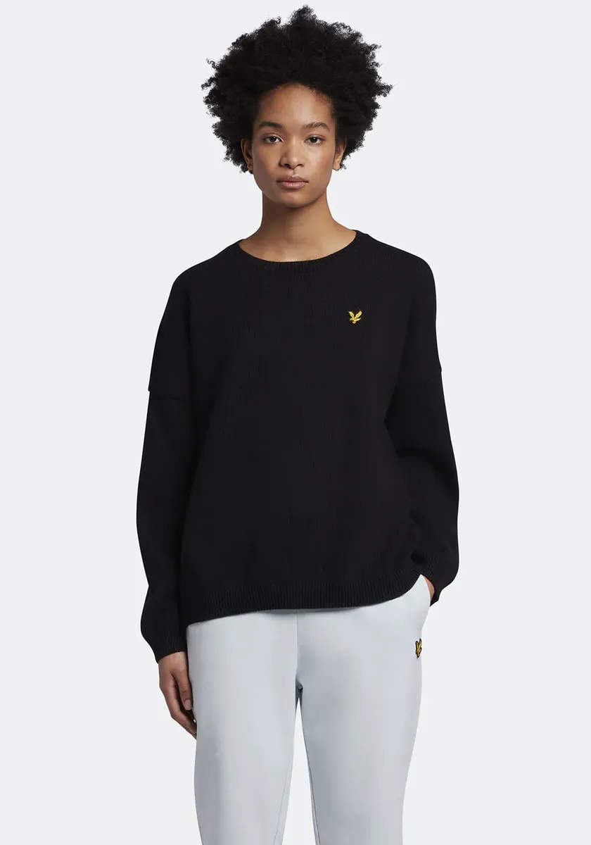 

Свитер Lyle & Scott с круглым вырезом и заниженными плечами, черный