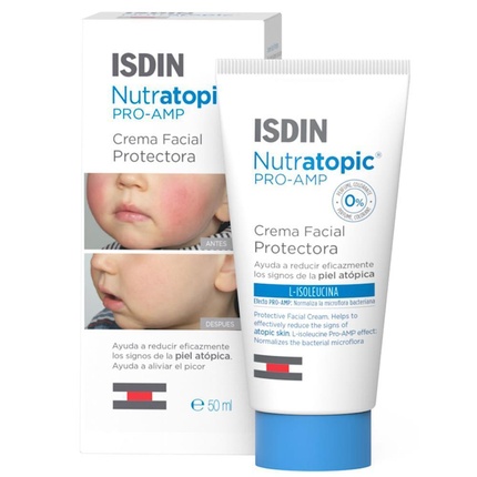 Крем для лица Nutratopic Pro-Amp для атопической кожи 50 мл, Isdin isdin nutratopic pro amp bath gel 400ml