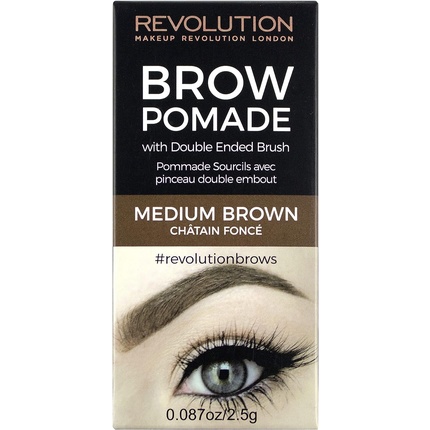 цена Помада для бровей с кистью Medium Brown 2,50G, Makeup Revolution