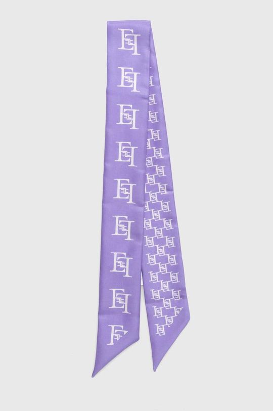 цена Шелковый шарф Elisabetta Franchi, фиолетовый