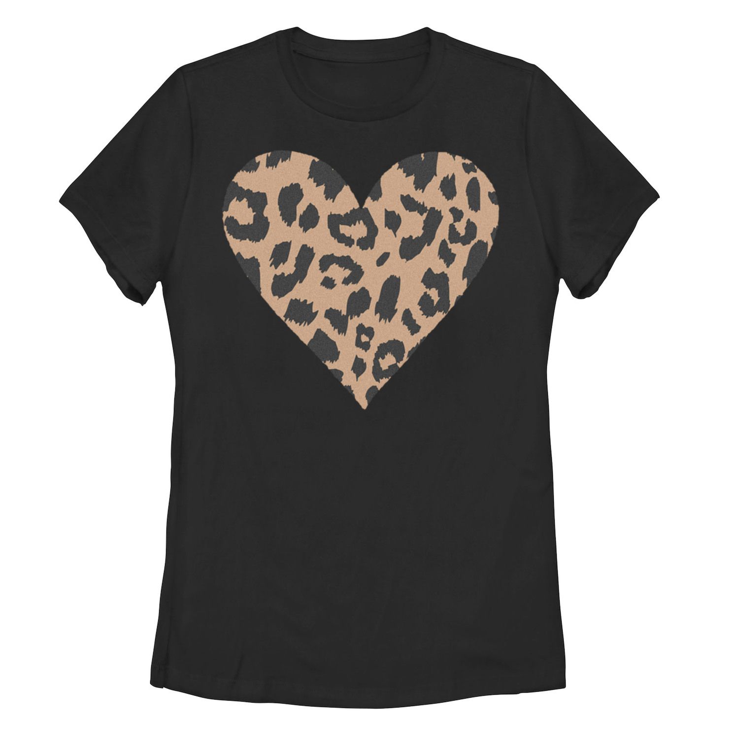 Футболка в форме сердца с леопардовым принтом для юниоров Licensed Character, черный футболка с рисунком в форме сердца с изображением цветов для юниоров licensed character серый