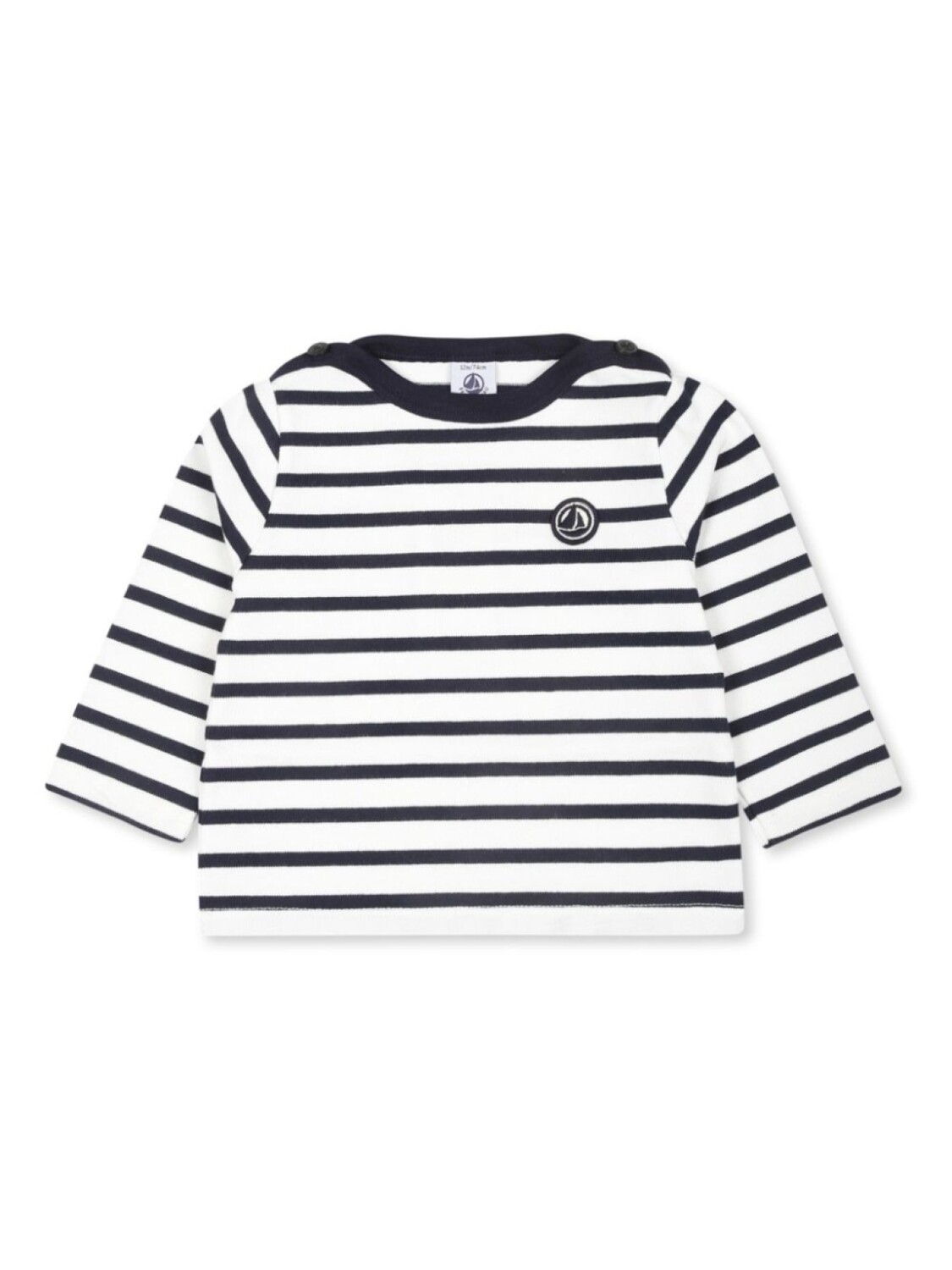 

Полосатый топ Petit Bateau с нашивкой-логотипом, синий