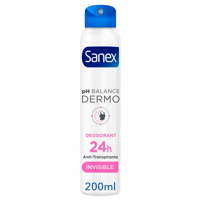 Дезодорант Desodorante Spray Dermo Invisible Sanex, 200 ml дезодорант desodorante hombre advanced protection invisible rexona 2 x 200 ml