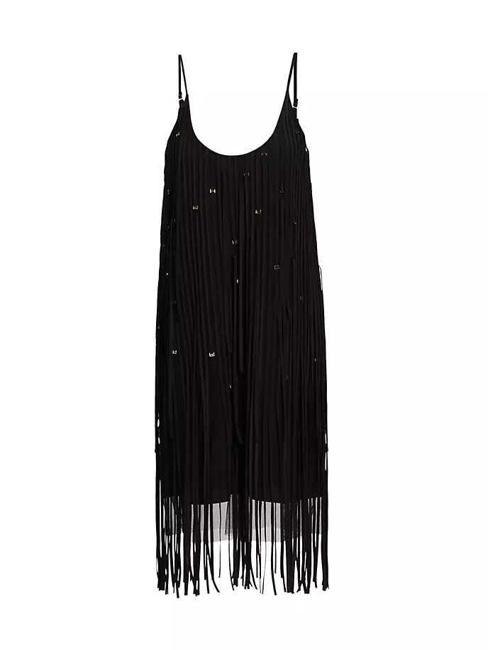 

Мини-платье из тюля с вышивкой и бахромой Jason Wu Collection, черный