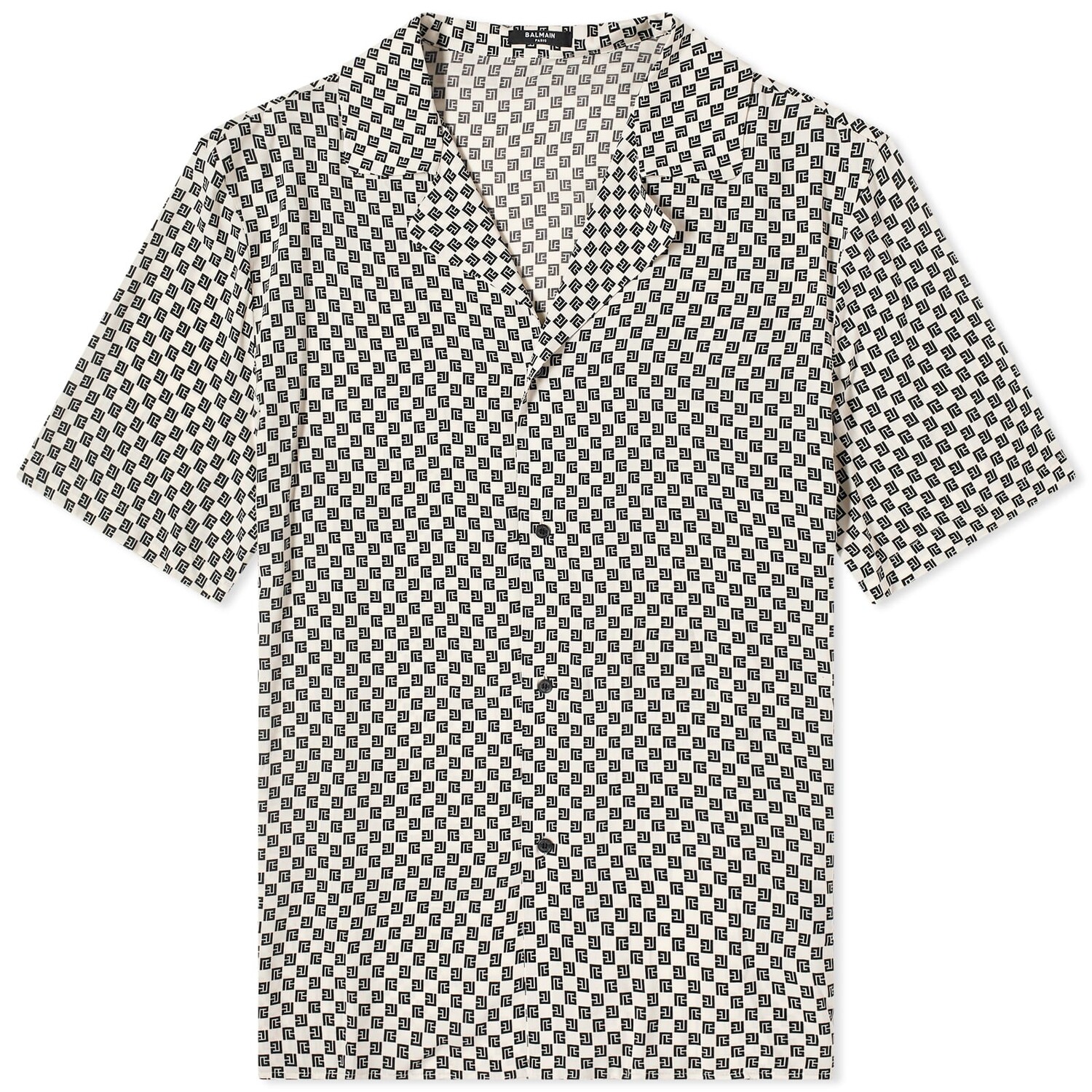 

Рубашка Balmain Mini Monogram Vacation, цвет Ivory & Black