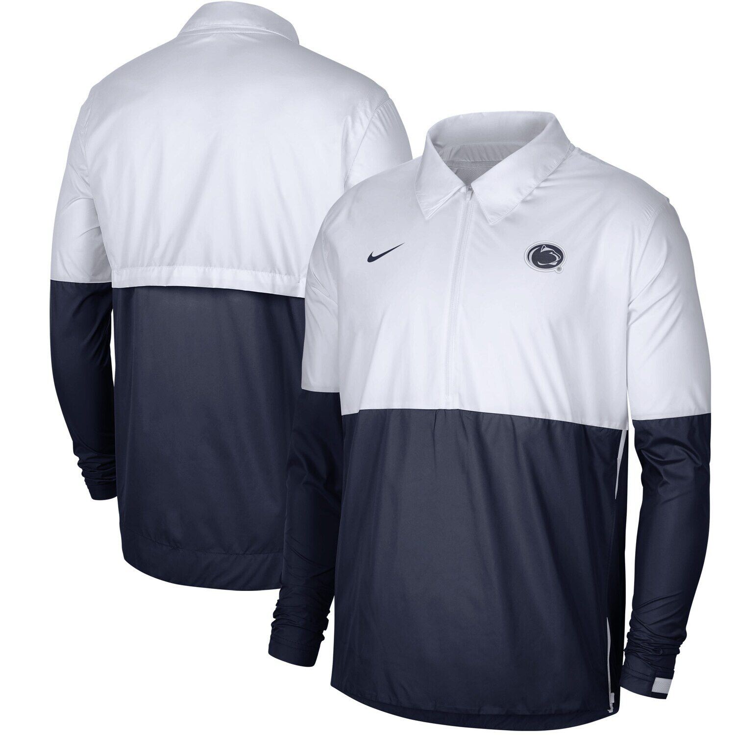 

Мужская легкая спортивная куртка с молнией до половины длины Penn State Nittany Lions белого/темно-синего цвета Nike
