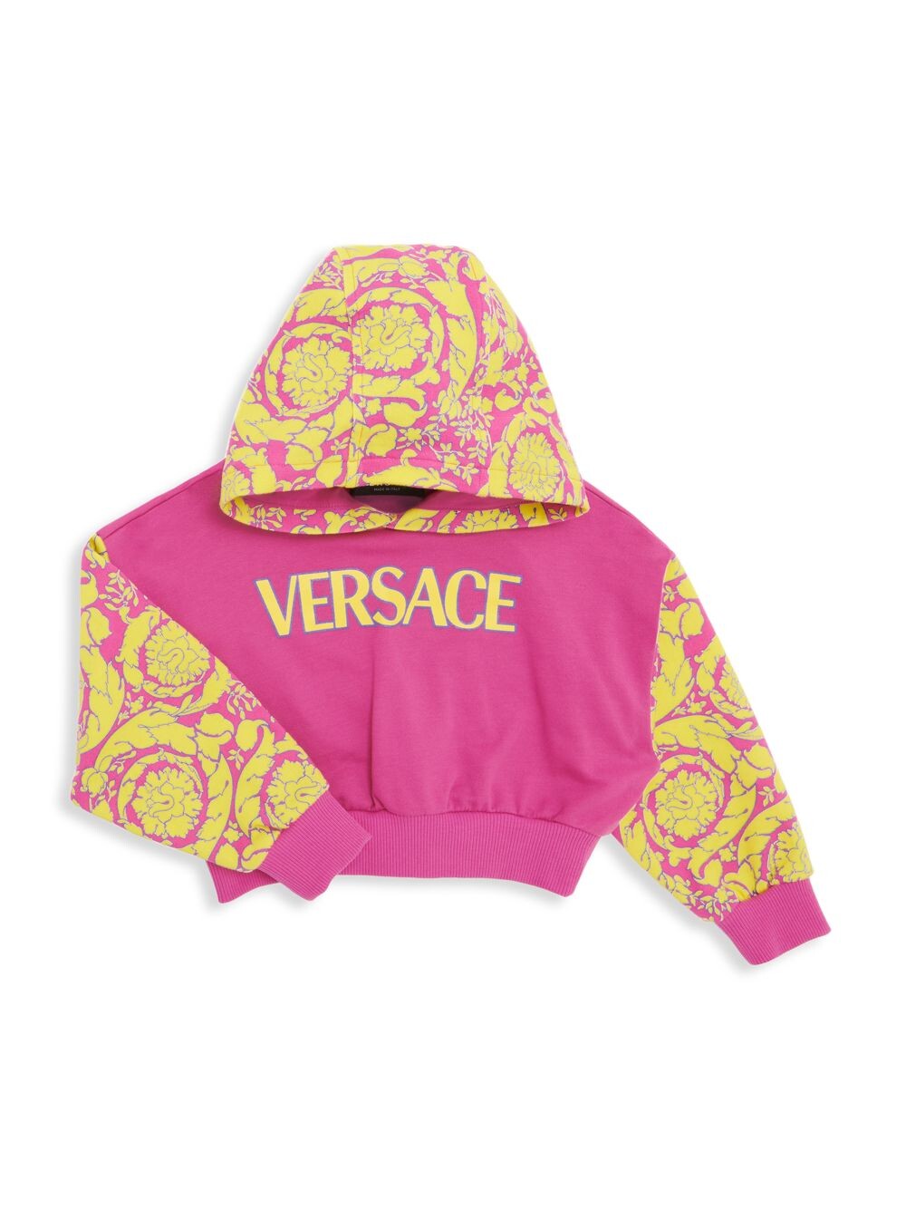 

Укороченная худи Barocco для маленьких девочек и девочек Versace, розовый