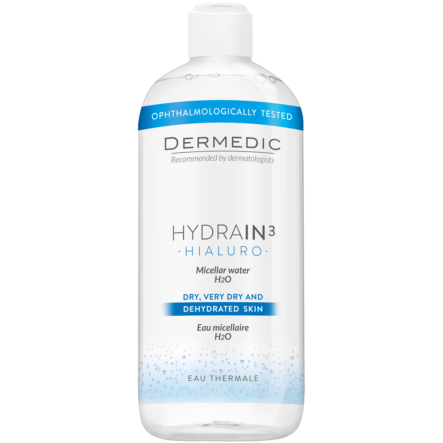 Dermedic Hydrain3 Hialuro мицеллярная вода H2O для лица, 500 мл косметика для мамы dermedic гидрейн 3 гиалуро мицеллярная вода h2o 500 мл
