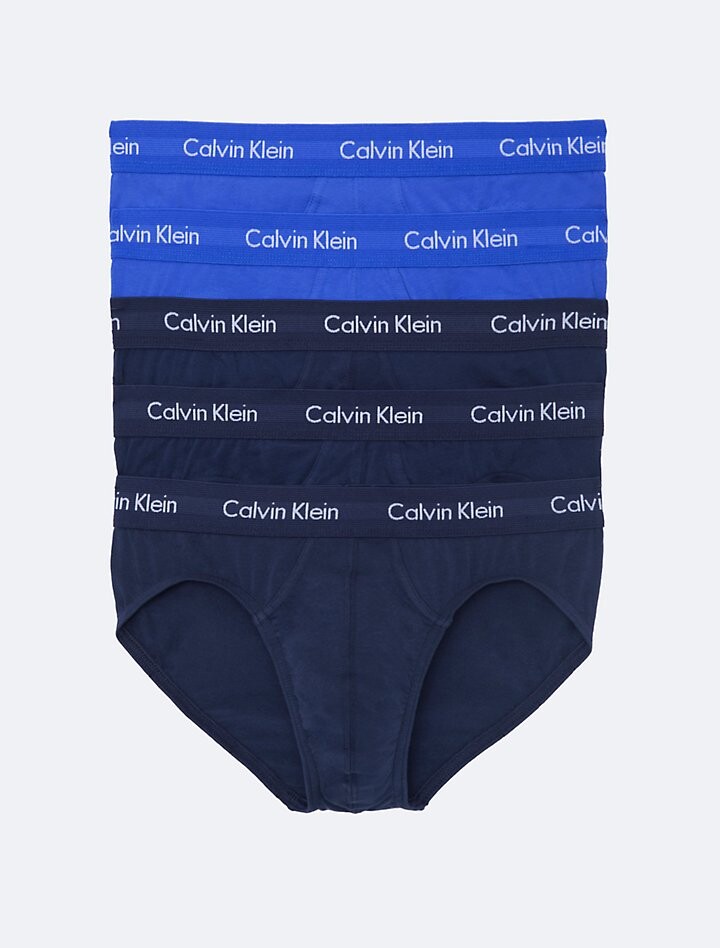 

Комплект из 5 хлопковых эластичных трусов Calvin Klein, синий