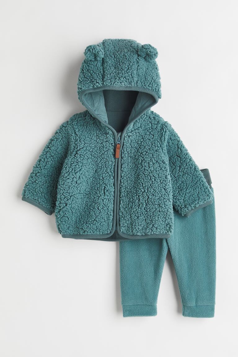 

Комплект из 2 предметов из флиса H&M, бирюзовый