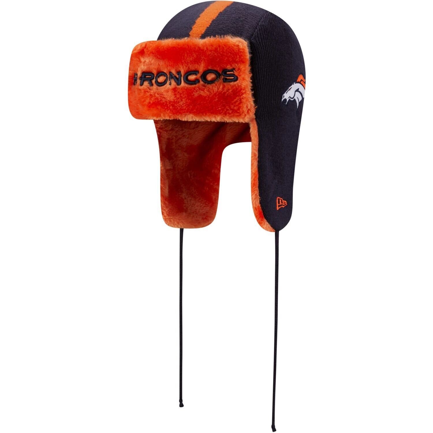 

Мужская вязаная шапка New Era Navy Denver Broncos с головой Trapper