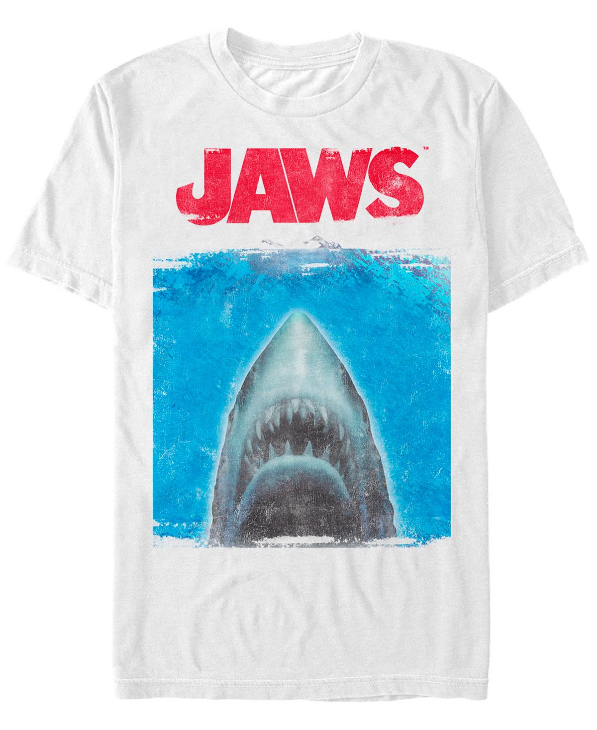 Мужская футболка с короткими рукавами с изображением акулы «челюсти» Fifth Sun, белый