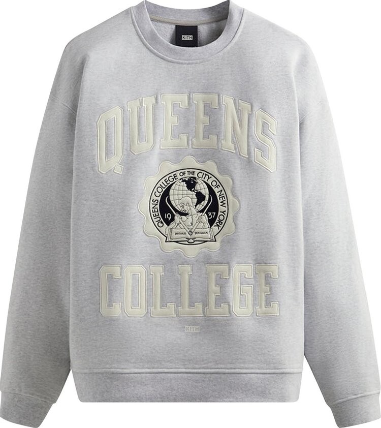 

Толстовка Kith x Russell Athletic For CUNY Queens College Crewneck 'Light Heather Grey', серый