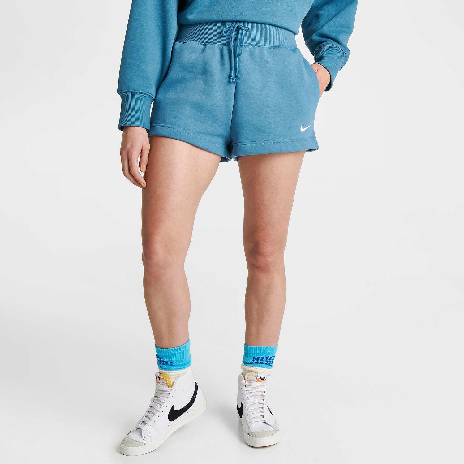 

Женские флисовые шорты с высокой посадкой Nike Sportswear Phoenix, синий