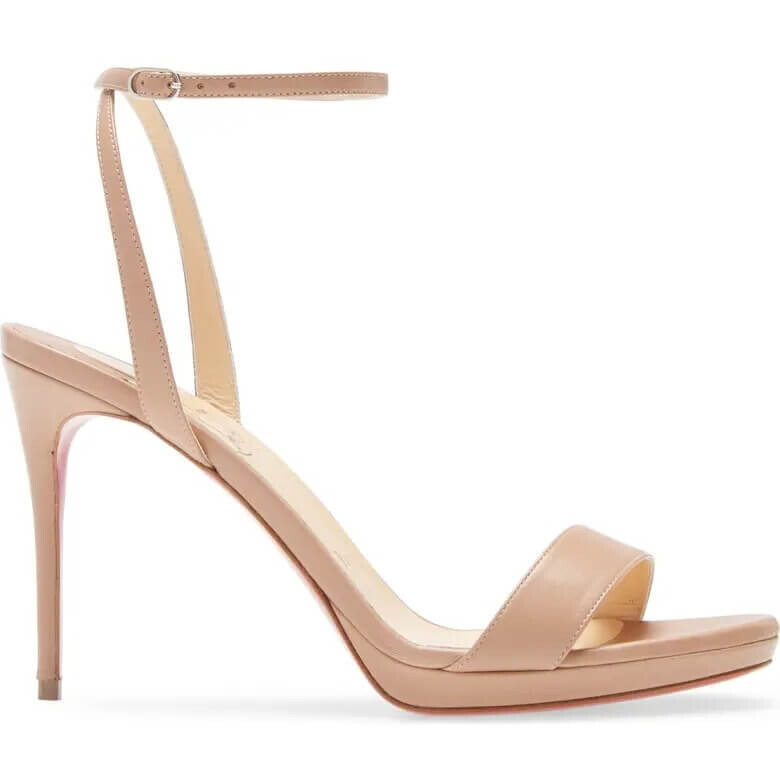 

Босоножки Christian Louboutin Loubi Queen Ankle Strap, бежевый