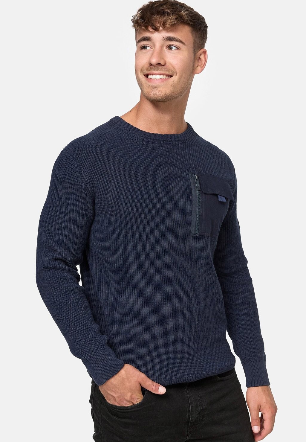 

Вязаный свитер INDICODE JEANS, цвет navy