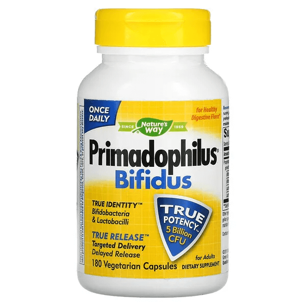 Primadophilus Bifidus смесь пробиотиков Nature's Way, 180 капсул nature s way primadophilus bifidus для взрослых 5 млрд кое 90 вегетарианских капсул