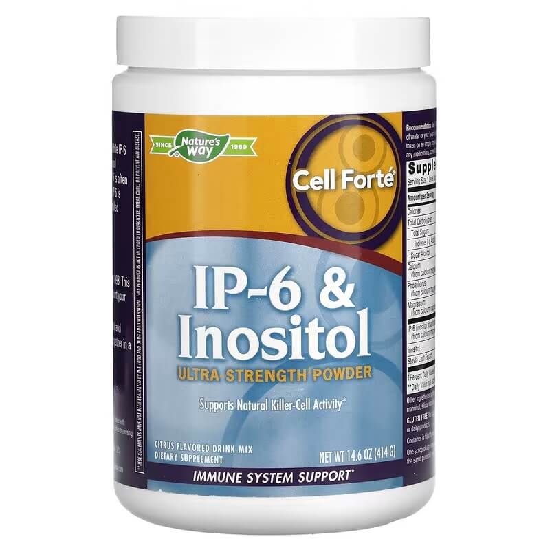 IP-6 и инозитол порошок со вкусом цитрусовых Nature's Way, 414 гр ip 6 и инозитол nature s way 120 растительных капсул