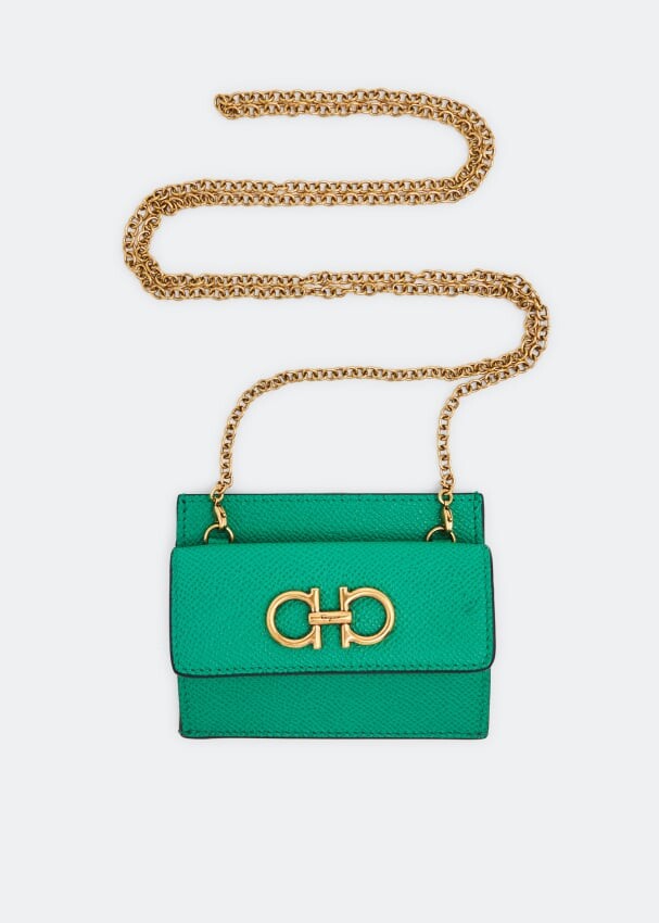

Картхолдер FERRAGAMO Gancini credit card holder, зеленый