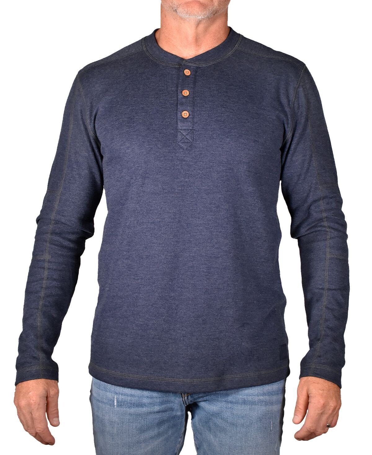 

Мужская футболка henley стрейч с меланжевым принтом в рубчик Vintage 1946, темно-синий