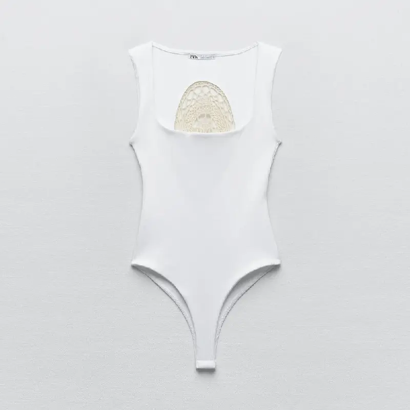 

Боди Zara Ribbed Crochet, белый