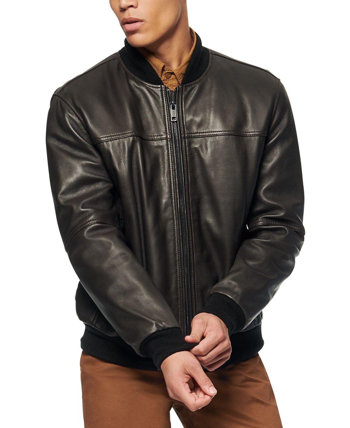 Marc new york men's 2025 summit leather bomber jacket