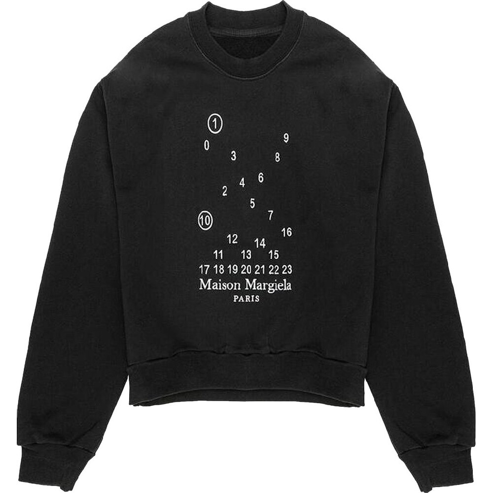 

Свитшот Maison Margiela Numbers Motif, черный