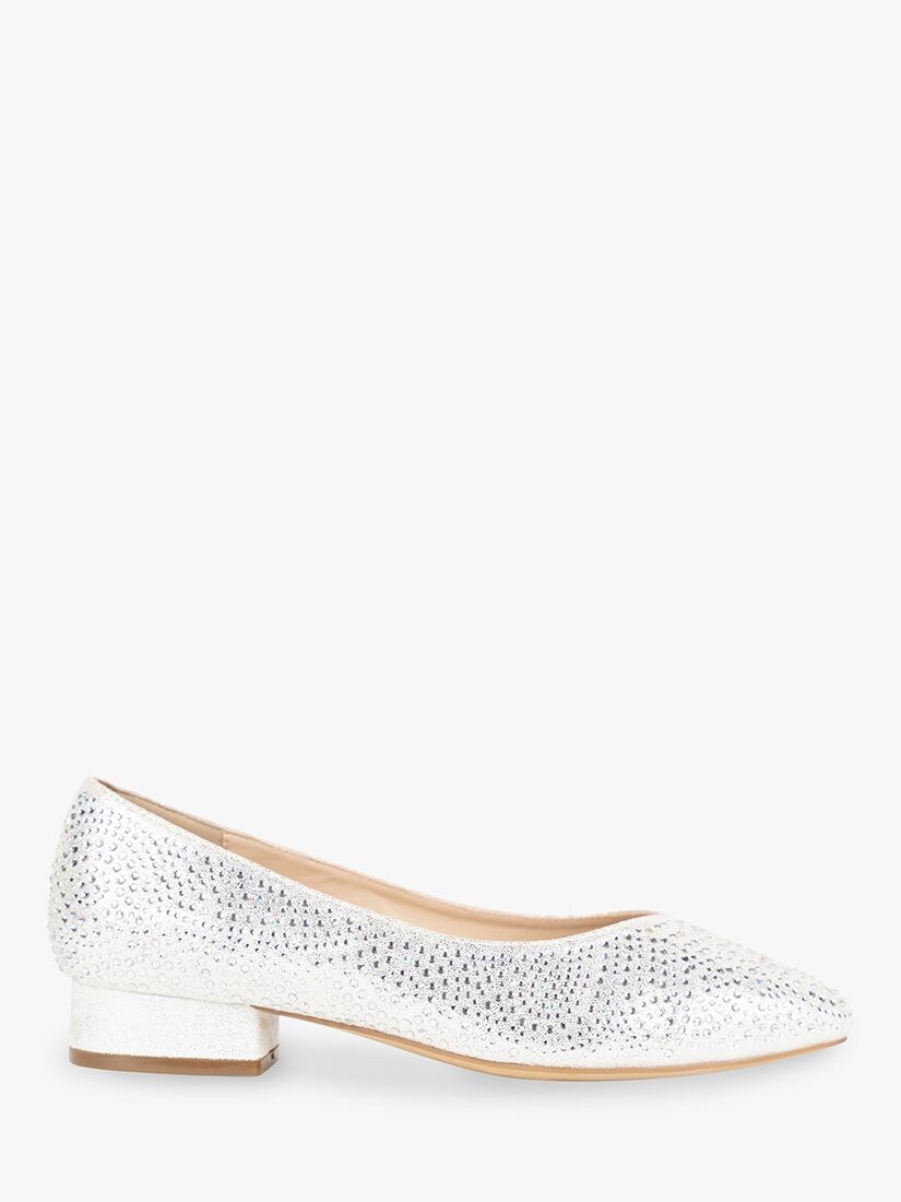 

Paradox London Finley Shimmer Широкие туфли-лодочки на низком блочном каблуке, серебряный
