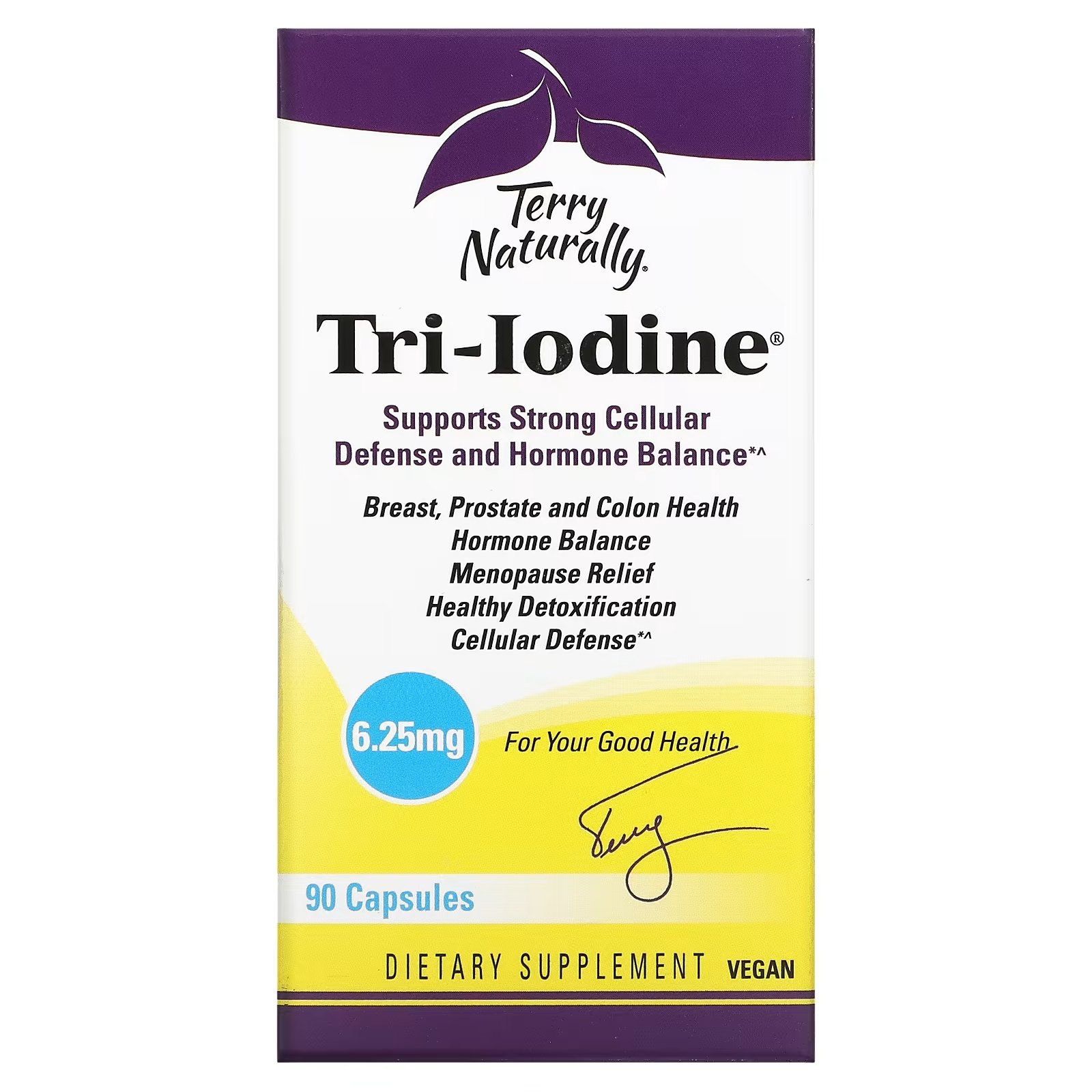 Пищевая Добавка Terry Naturally Tri-Iodine, 90 капсул - фото