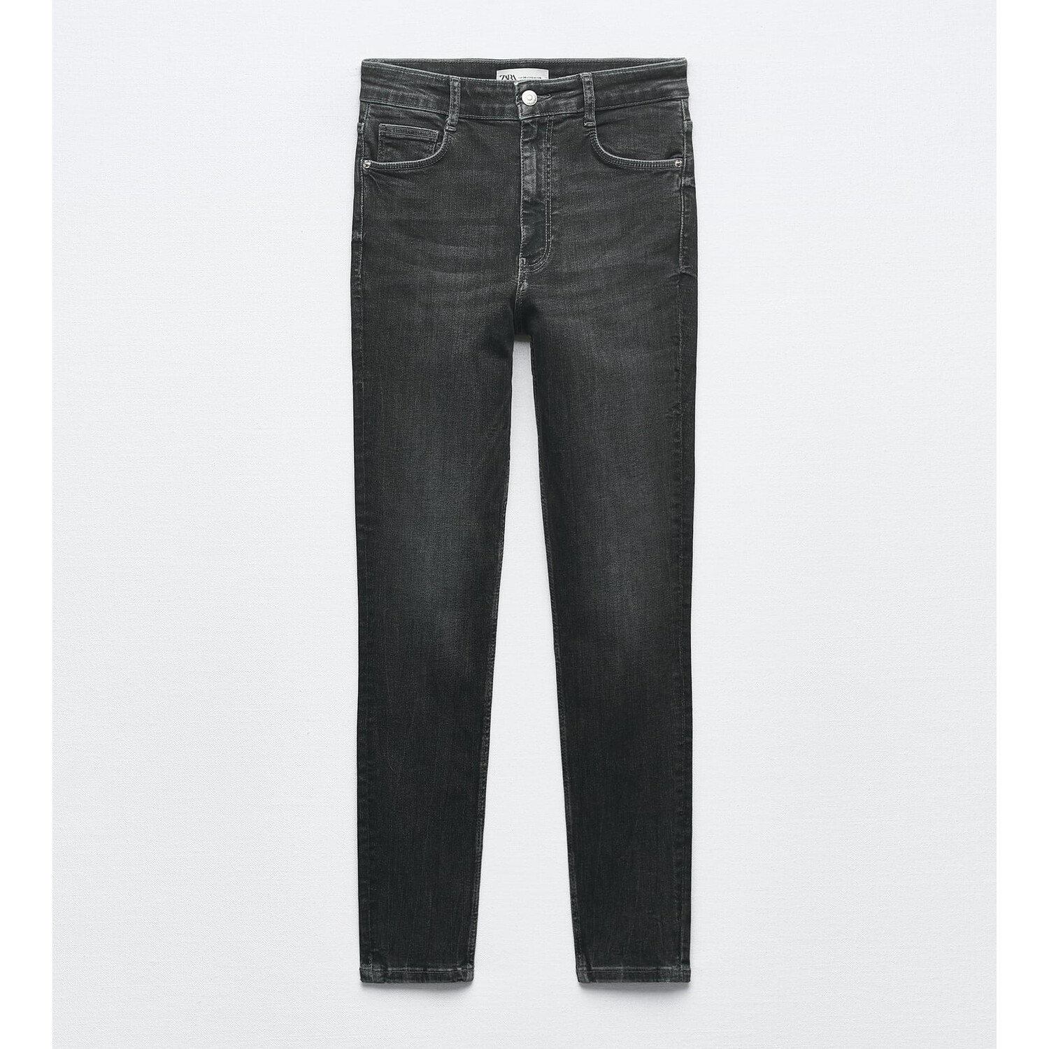 

Джинсы Zara High-rise Skinny Sculpt TRF, серый антрацит