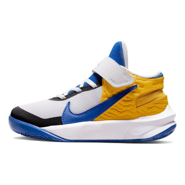 

Кроссовки Nike Team Hustle D 10 FlyEase 'White Blue Yellow', Белый/Синий/Желтый