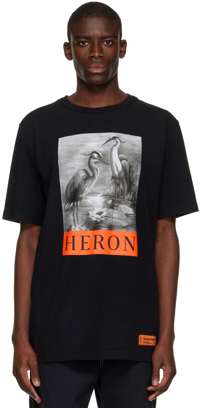 

Черная хлопковая футболка Heron Preston
