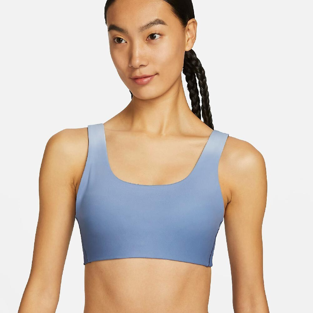 

Топ Nike Alate All U Women's Light-Support Lightly Lined U-Neck Printed Sports, голубой