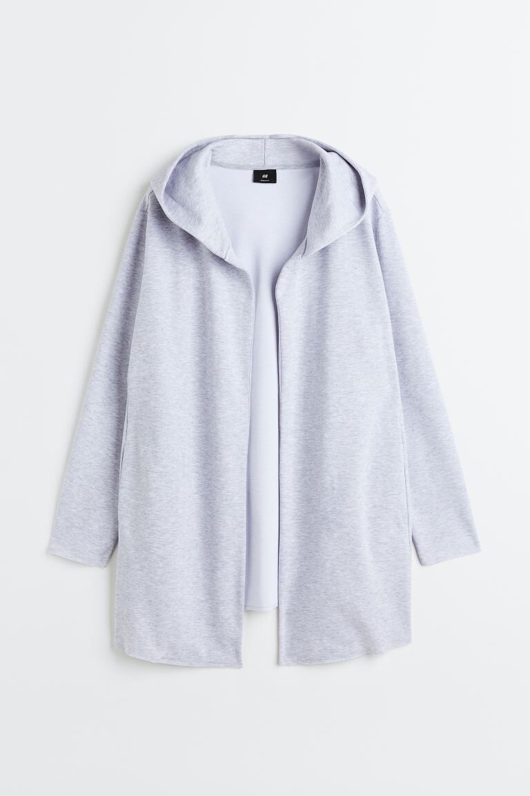 

Кардиган классического кроя с капюшоном H&M, светло-серый меланж