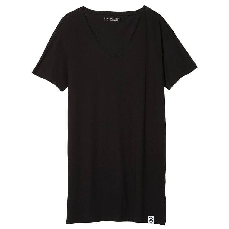 

Пижамная футболка Victoria's Secret Oversize Cotton, черный