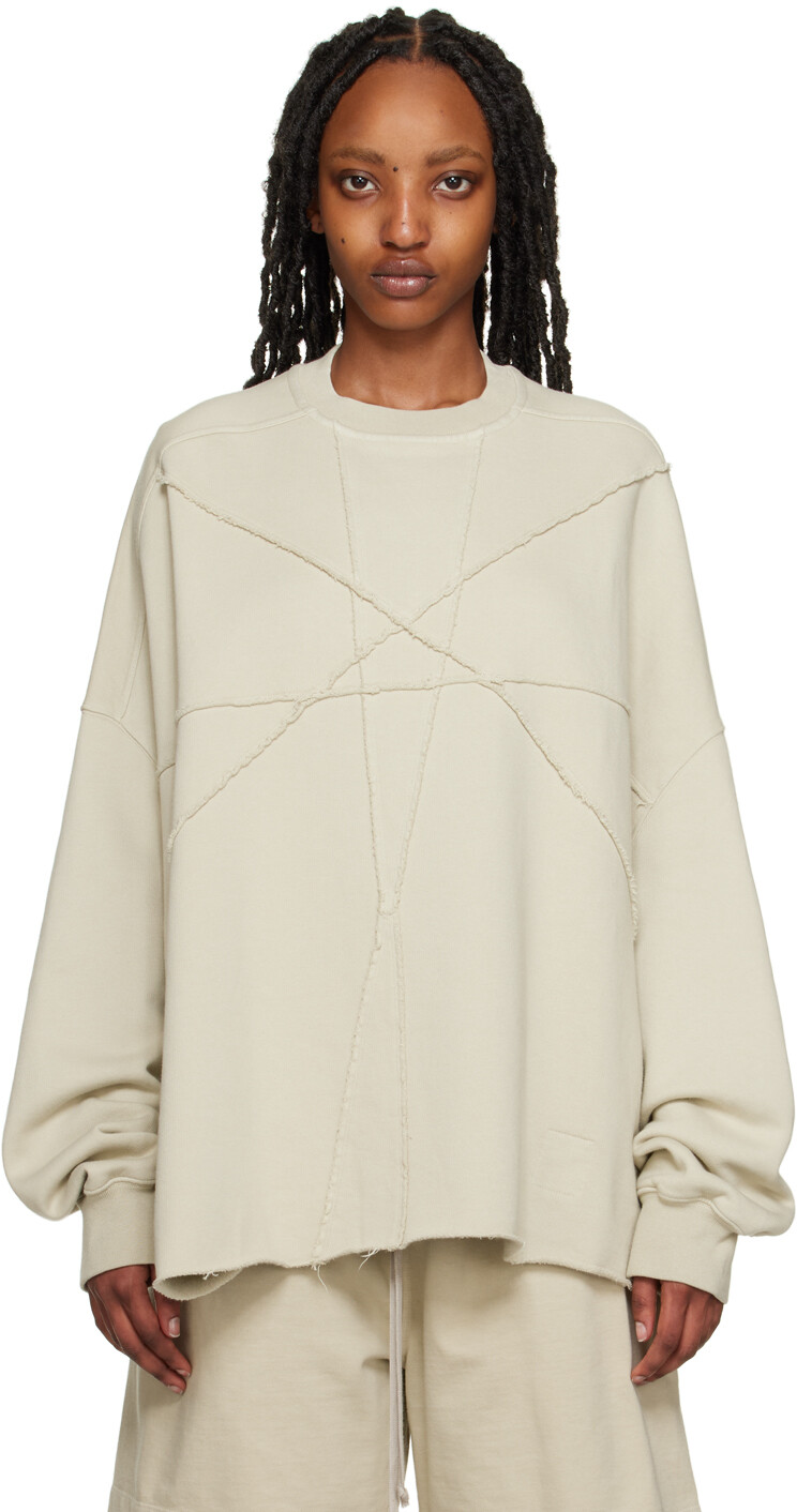 

Бежевый свитшот Crater Rick Owens DRKSHDW